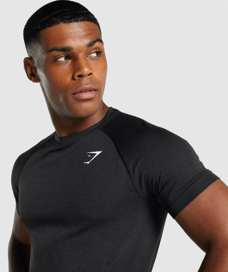 Vital Light Sømløs T-shirt Sort Mergel Gymshark