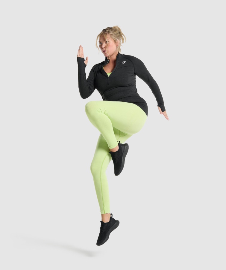 Vital Seamless 2.0 1-2 Zip Pullover Black Merg Gymshark