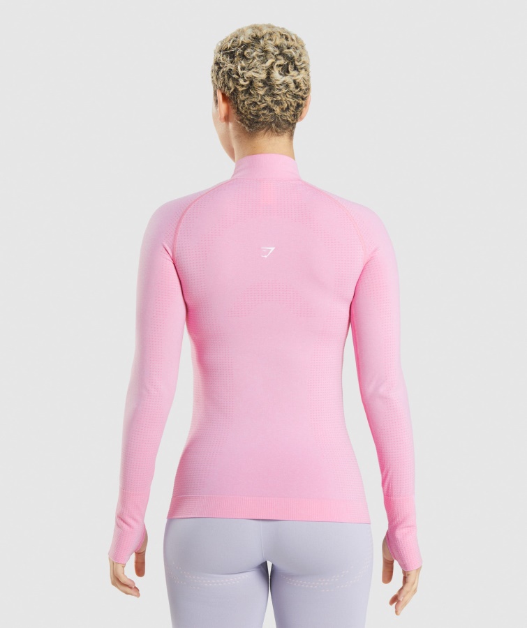 Vital Seamless 2.0 1-2 Zip Pullover Sorbet Pink Merg Gymshark