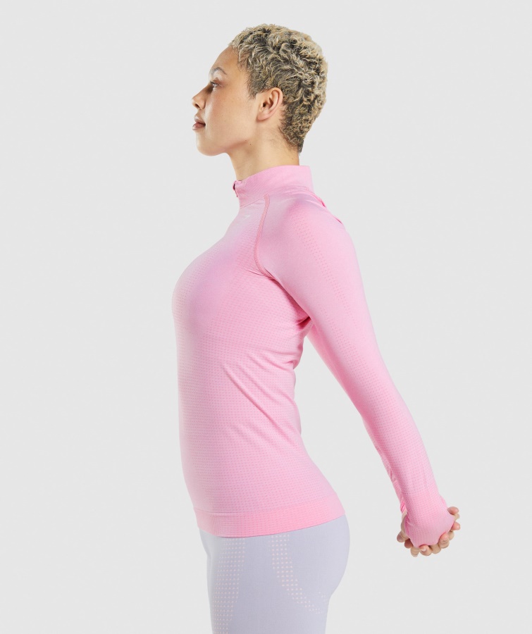 Vital Seamless 2.0 1-2 Zip Pullover Sorbet Pink Merg Gymshark