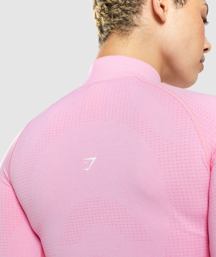 Vital Seamless 2.0 1-2 Zip Pullover Sorbet Pink Merg Gymshark