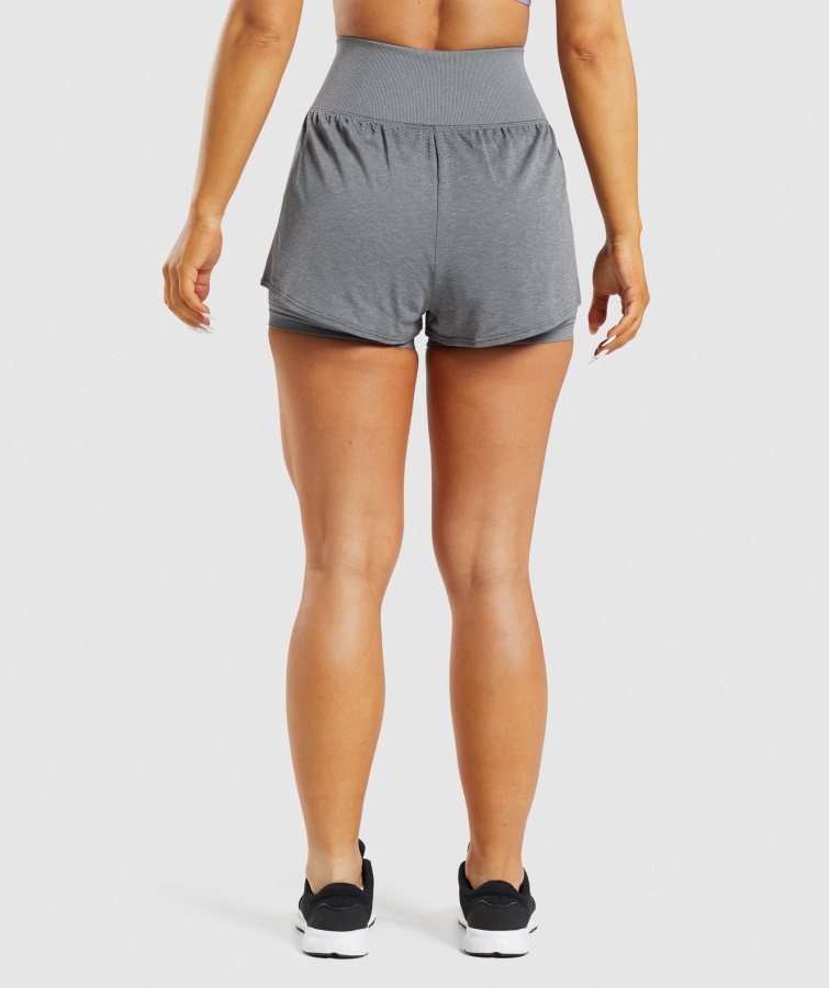 Vital Sømløse 2.0 2-i-1 Shorts Smokey Grey Marl Gymshark