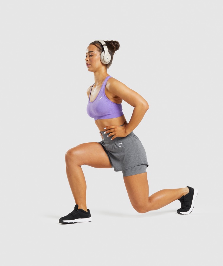 Vital Sømløse 2.0 2-i-1 Shorts Smokey Grey Marl Gymshark