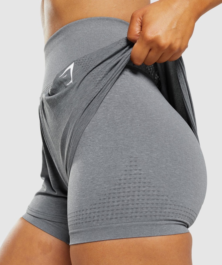 Vital Sømløse 2.0 2-i-1 Shorts Smokey Grey Marl Gymshark