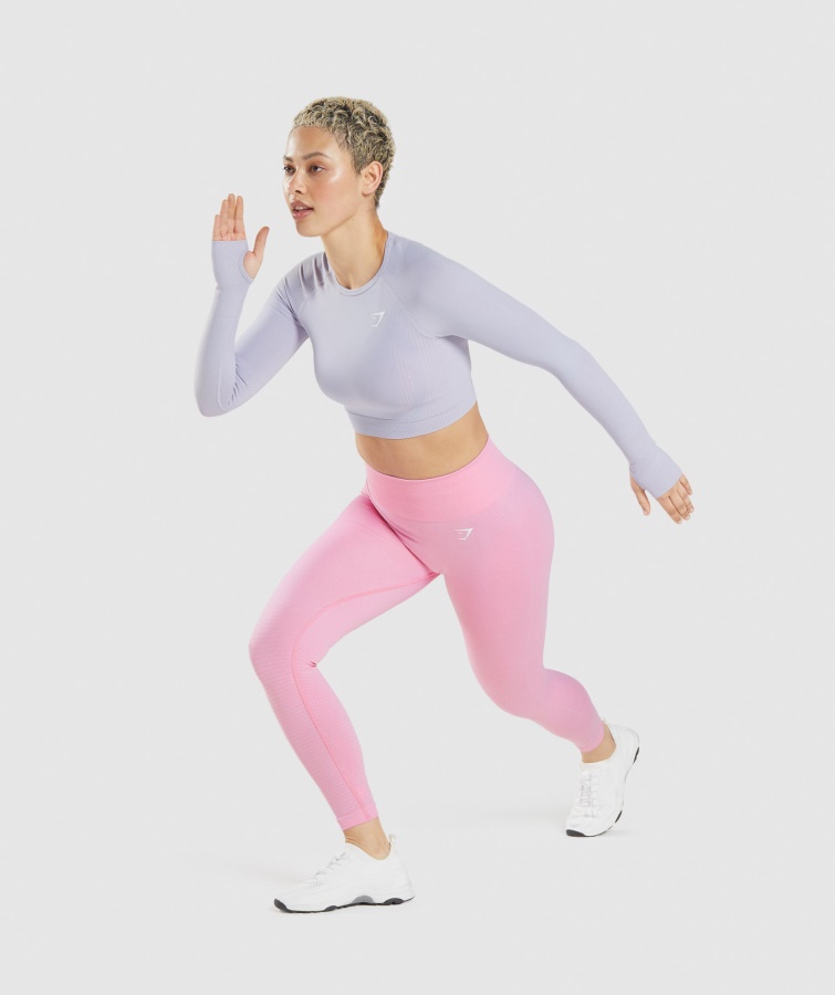 Vital Seamless 2.0 Crop Top Moonstone Blue Marl Gymshark