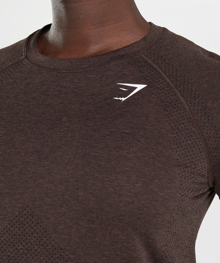 Vital Seamless 2.0 Lys T-shirt Kirsebærbrun Mergel Gymshark