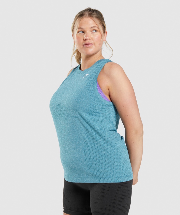 Vital Seamless 2.0 Light Tank Tahoe Teal Marl Gymshark