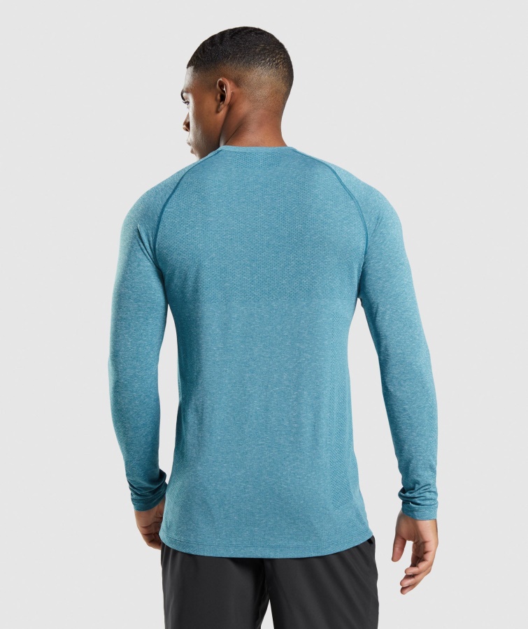 Vital Sømløs Let Langærmet T-shirt Tahoe Teal Marl Gymshark