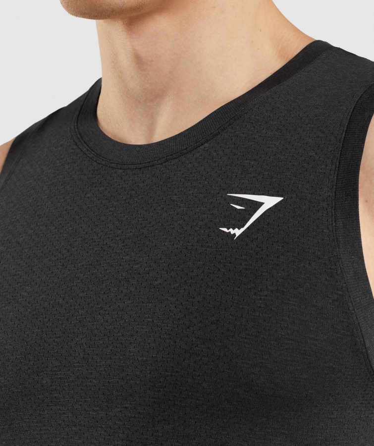 Vital Sømløs Lys Tank Sort Mergel Gymshark