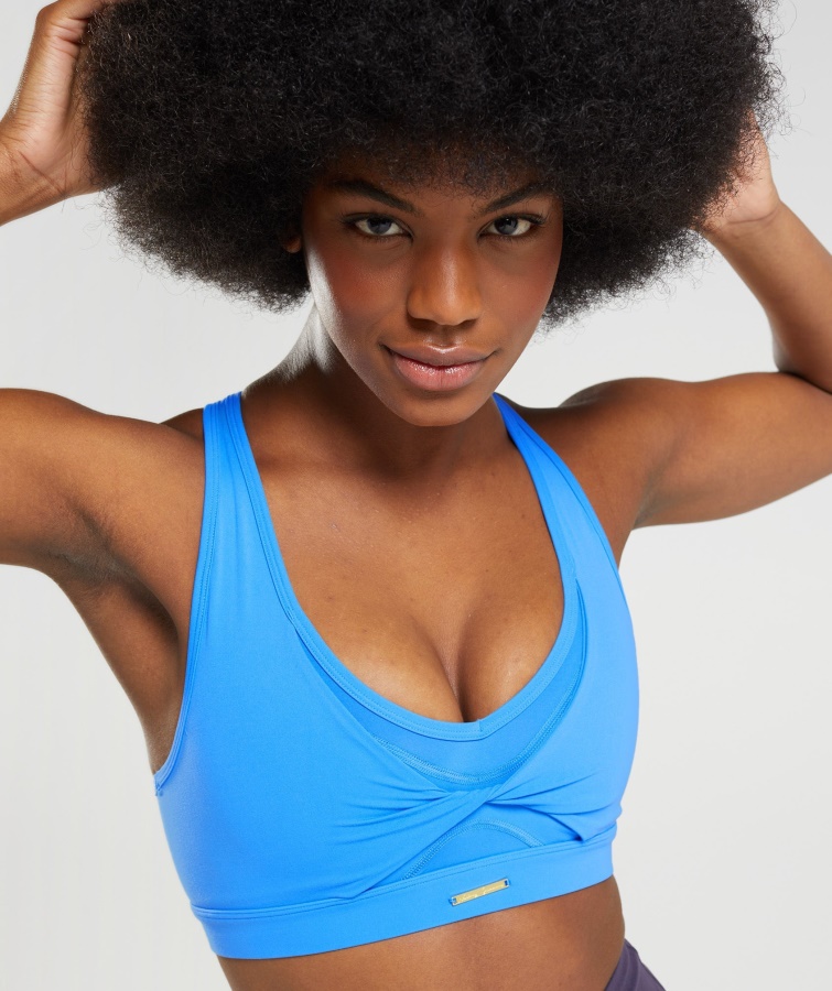 Whitney Mesh Sports-bh Optimist Blå Gymshark